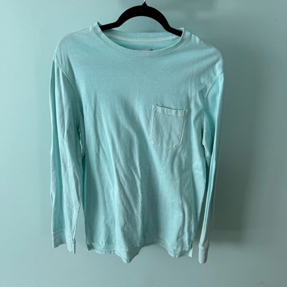 Goodfellow & Co Tops - Men’s Goodfellow & Co. Aqua Long Sleeve Crew Neck Tee Chest Pocket Size Medium